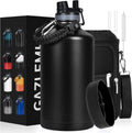 Skiennix Insulated 1 Gallon Water Bottle - Leak Proof Stainless Steel Jug with 2-in-1 Lid & Paracord Handle