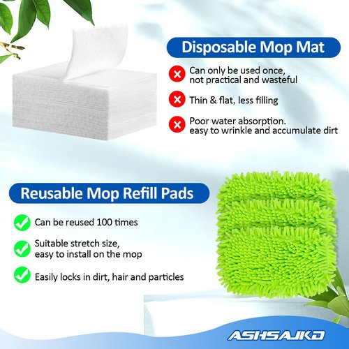 Ashsajkd 4Pcs for Swiffer Reusable Dry Sweeping Cloths Microfiber Wet Mop Pads Compatible with Swiffer Sweeper Mop ,Replacement Wet Mopping pad Refills & for Swiffer Sweeper Mop
