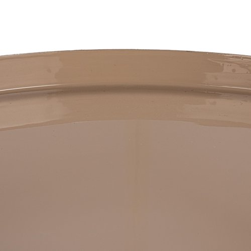 Bloomingville Sturdy Enameled Metal Tray Table, Taupe and Gold