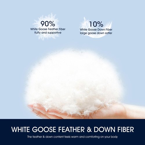 Serta White Goose Feather Down Bed Mattress Topper Queen Size - Plush Fluffy Anchor Bands Mattress Pad 240 Thread Count 100% Cotton Fabric Featherbed, 60"x80"