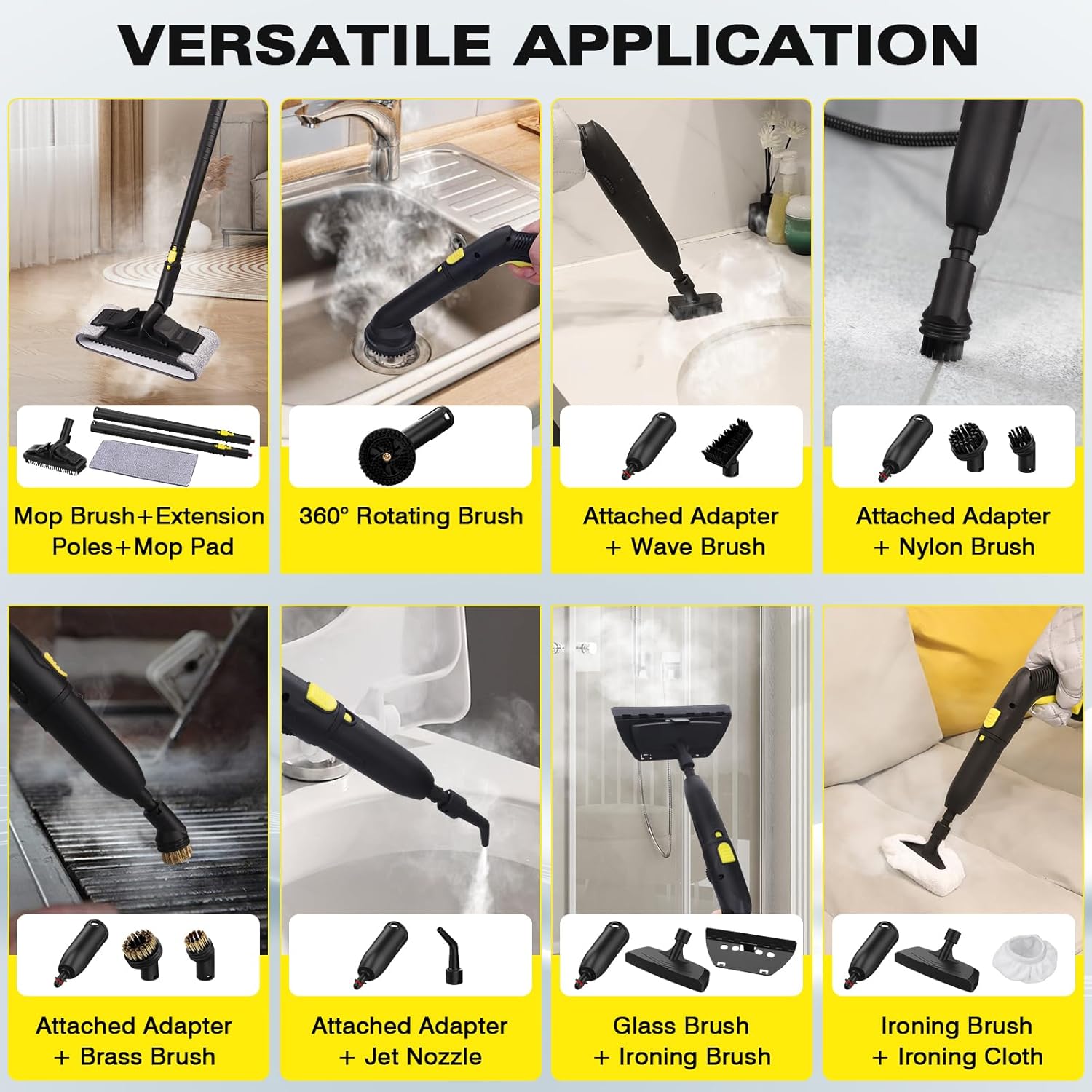 TVD Steam Cleaner - Powerful Home Steamer with 26 Accessories & 5M Extra-Long Power Cord | Versatile for Floors, Tiles & Upholstery