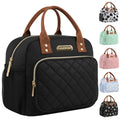 HOMESPON Lunch Bag for Woman Man Adults with Front Pocket Insulated Lunch Tote with Side Pockets Lunch Box Container for Work Picnic or Travel (Black Golden)
