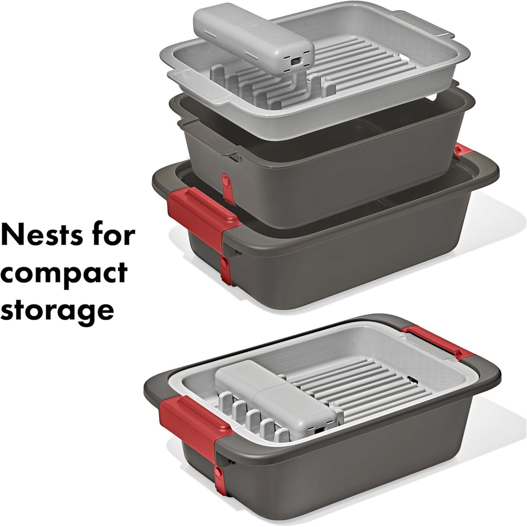OXO Outdoor Wash, Dry & Stow System - Versatile Cleaning Solution for Camping & Outdoor Adventures