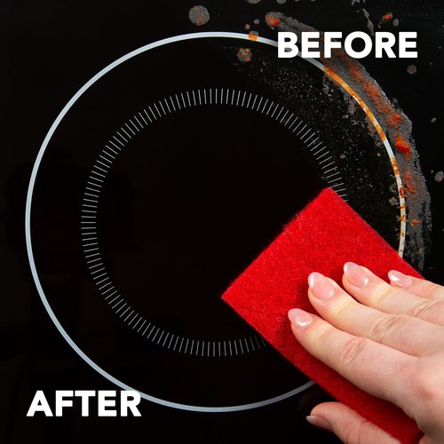 Weiman Cooktop Scrubbing Pads, 3 Count Scratch-Free Cleaning Pads for Cermaic, Glass Cooktop Surfaces, Removes Tough Burned-On Food & Residue