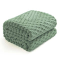 Excervent Flannel Fleece Throw Blanket (50x40 inches), Hexagon Jacquard Decorative Fuzzy Warm Blankets for Kids, Super Soft Cozy, Suitable for All Seasons, Sage Green
