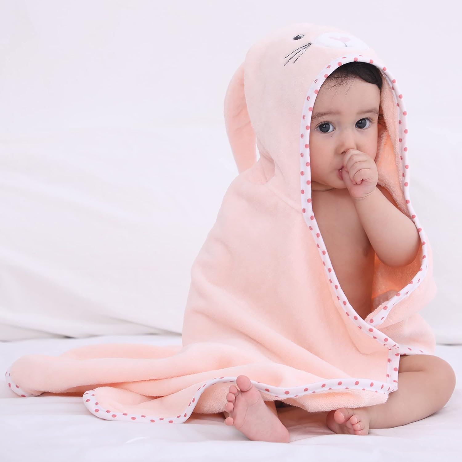 TBEZY Baby Hooded Towel - Ultra Soft Thick Cotton with Unique Bunny Design for Newborns