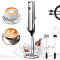 YARRAMATE Rechargeable Milk Frother with Stand, Coffee Frother Stirrer Wand, Handheld Drink Mixer with Stainless Steel Whisk, Electric Whisk Foam Maker for Lattes, Cappuccino, Matcha, Protein Powder