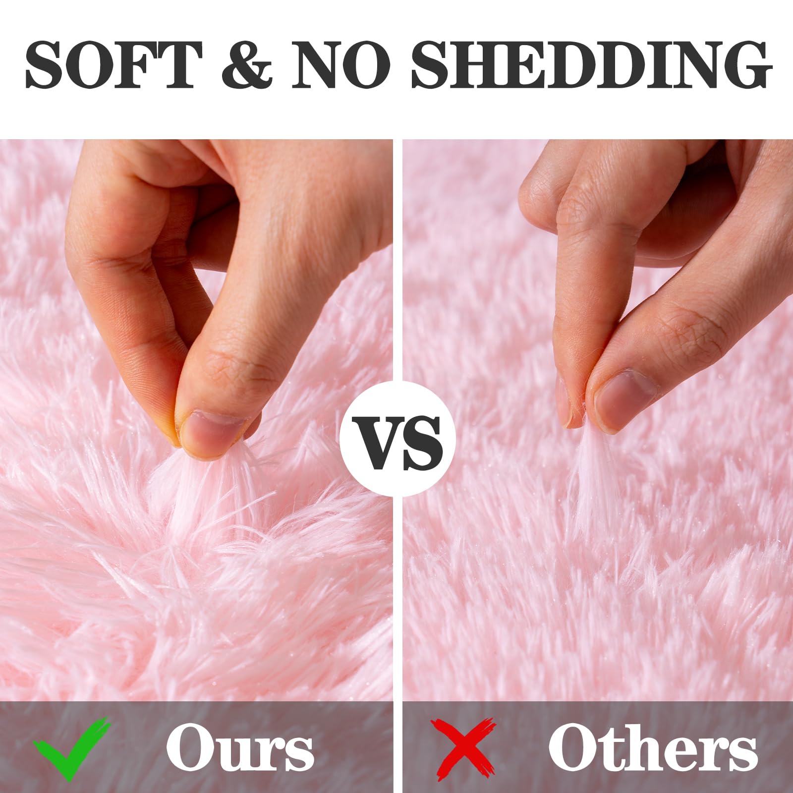 Round Fluffy Pink Rug for Bedroom, 4Ft Fuzzy Shag Circle Area Rug for Girls Kids Room Nursery, Soft Non Slip Plush Carpet for Dorm Living Room Home Decor