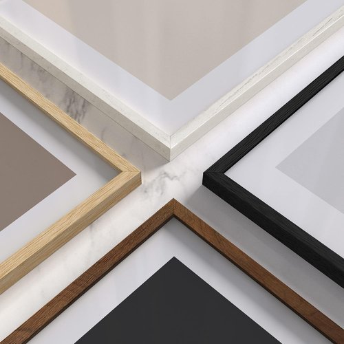 HAUS AND HUES Black Oak Wood Picture Frame 11x14 - Modern Minimalist Wall Art Display - Lightweight & Ready-to-Hang Vertically or Horizontally