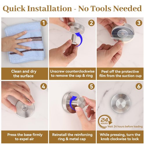 TACGEA Suction Cup Hooks for Shower, Removable Towel Hooks for Bathroom Window Glass, Powerful Vacuum Shower Hook for Towel, Robe, Loofah - 4 Pack, Sliver