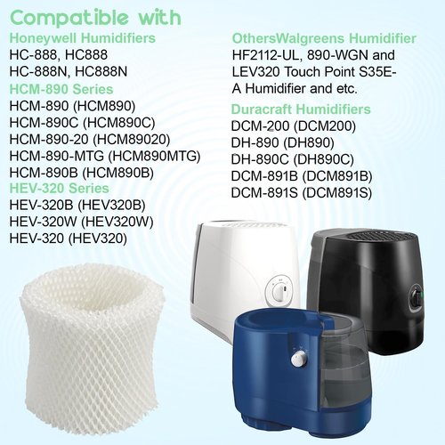 GAQUECY Humidifier Wicking Filters Replacement for Honeywell HC-888, HC-888N, Filter C, HCM-890, HEV-320 Series, Compatible with Duracraft DCM-200, DH-890 2-Pack