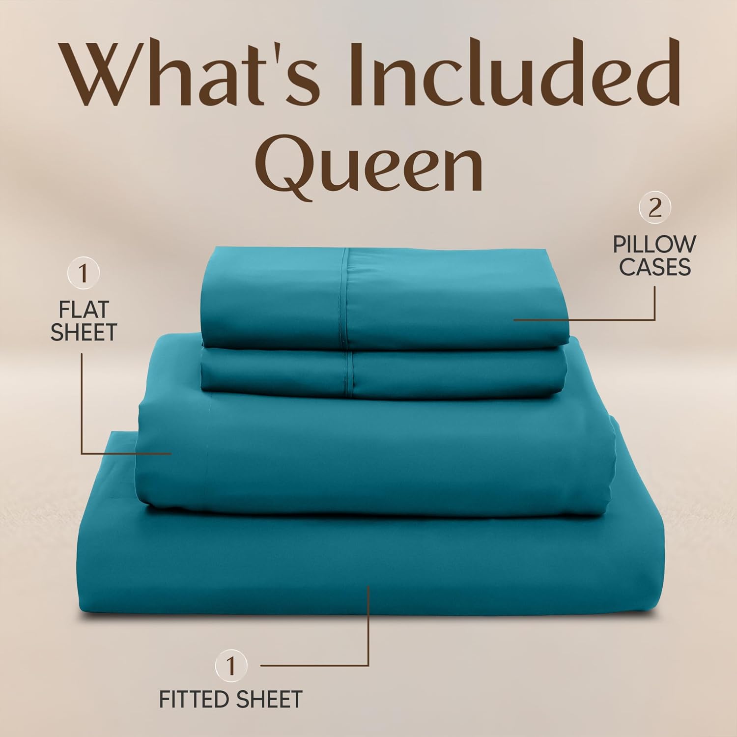 Utopia Bedding Queen Size Sheet Set - Soft, Breathable Microfiber, 4-Piece in Denim Blue | Oeko Tex Certified