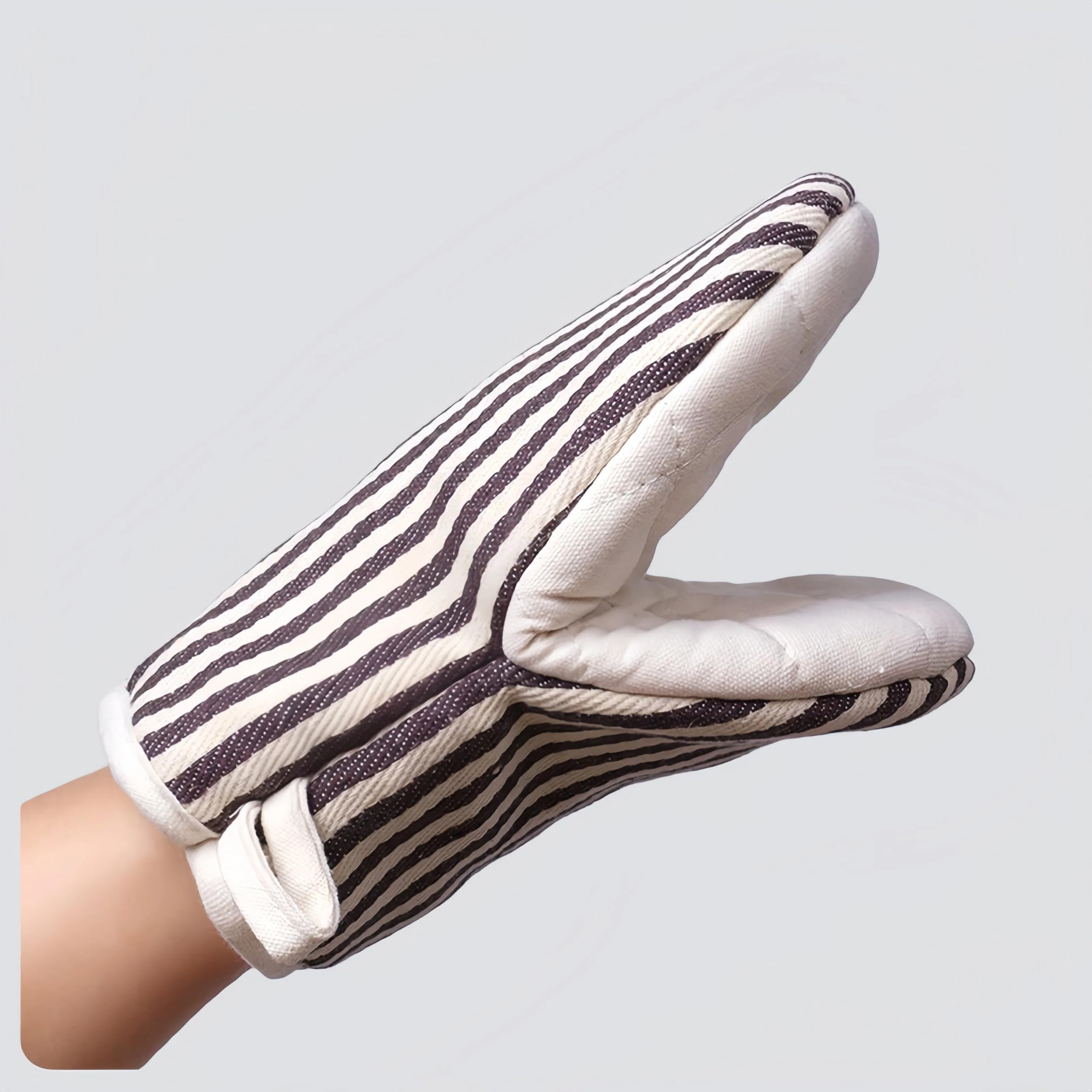 1 Pair Mini Oven Mitts,High Heat Resistant Oven Gloves,Kitchen Short Oven Mit with Hanging Loop for BBQ, Baking, Cooking and Grilling, (Khaki)