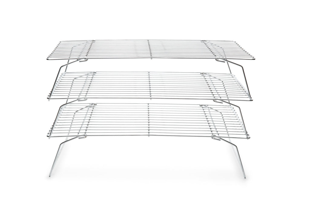 Fox Run Stackable Cooling Rack Set, Chrome, 3-Piece, Metallic, 2.25 x 14 x 10 inches