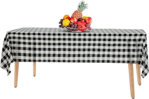 Black Gingham Checkered Tablecloths by [Brand Name] - 14 Pack Disposable 54 x 108 in. Rectangle for Parties & Events