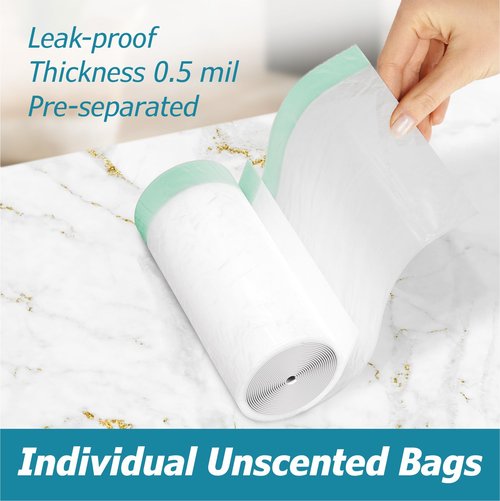 Bay Ridge Laguna 4 Gallon Drawstring Trash Bags - 0.5 Mil Strong - Small Garbage Bags - for Office Bathroom Kitchen - Individual, Unscented, White, 19" x 19", 60 Count