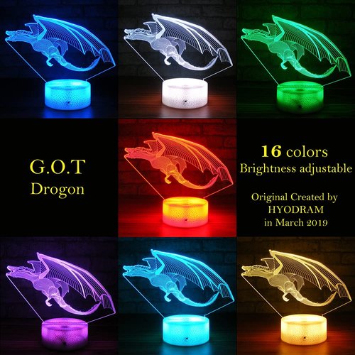 HYODREAM Dragon LED Lighting Kids Night Light,16 Colors with Remote Control Dragon Toy for Kids as a Birthday Gifts Christmas Gift for Boys and Girls