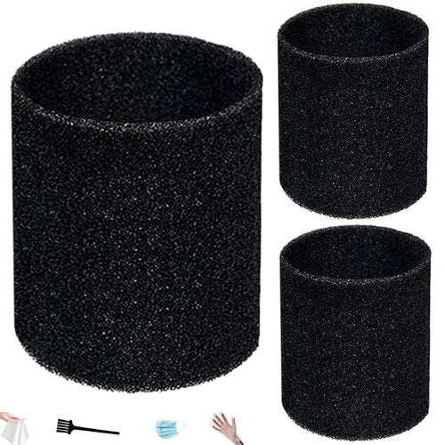 Foam Sleeve Prefilter for Ridgid Shop Vac filters, Compatible with shopvac replacement filter VF4000 VF5000 VF6000, Washable Foam Sleeve for Ridgid 5-20 Gallon Wet Dry Vacuums，3 pack