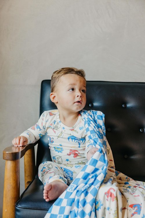 Copper Pearl Justice League Three-Layer Baby Blanket: Soft Quilts for Boys & Girls | Breathable, Cozy Toddler Blanket | Newborn Quilt | 46x46 Premium Polyester/Rayon