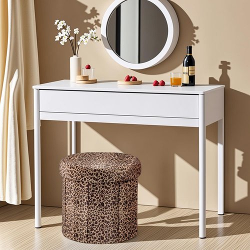 Bsketa Storage Ottoman, Folding Foot Stool with Thicker Foam Padded Seat Small Velvet Storage Ottoman Foot Rest for Living Room Foldable Coffee Table 14x14x13in, Leopard Print