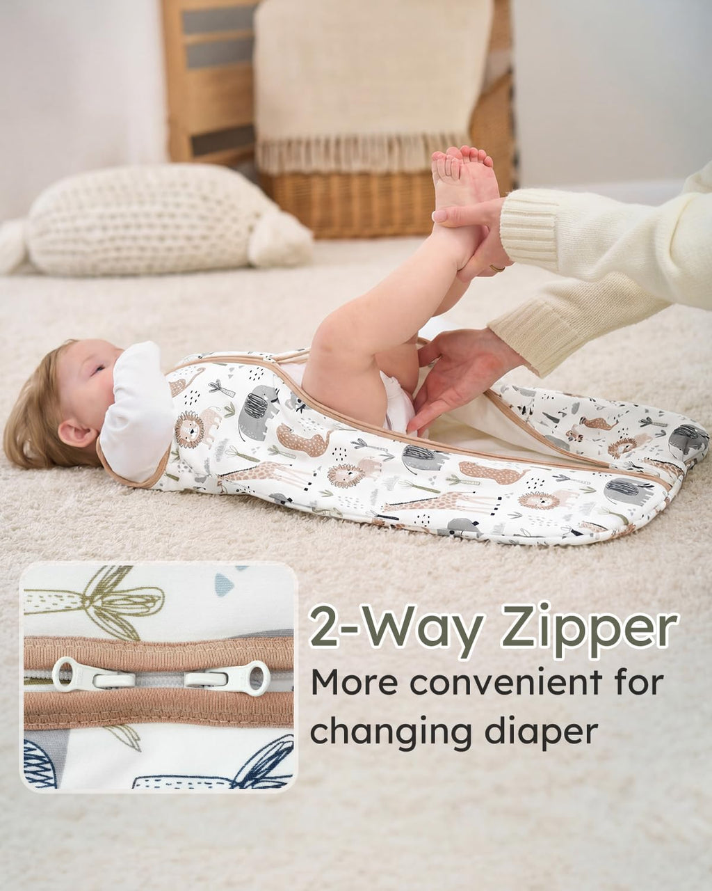 Yoofoss Baby Sleep Sack - 1.5 Tog Organic Cotton Wearable Blanket for 0-6 Months | Warm & Comfy