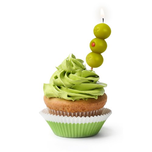 Genuine Fred Cocktail Party Olive Birthday Candles – Set of 6 Martini Olive Celebration Candles with Wooden Picks – Fun Decoration for Parties, Birthdays, and Happy Hour