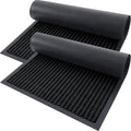 OLANLY Waterproof Heavy Duty Front Door Mat - 2-Pack Indoor Outdoor Welcome Mats | 29.5 x 17 Inch, Black