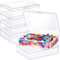 Jetec Mini Plastic Clear Beads Storage Containers - 6 Pieces for Jewelry, Crafts & Small Items | 5 x 4 x 1.3 Inch