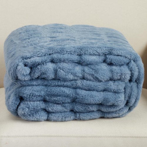 Springtree Home | Luxury Plush Throw Blanket | Blue Throw Blanket | Perfect Blanket for Couch Year Round | Fluffy Micro Fleece | Lily Collection - Spring Lake