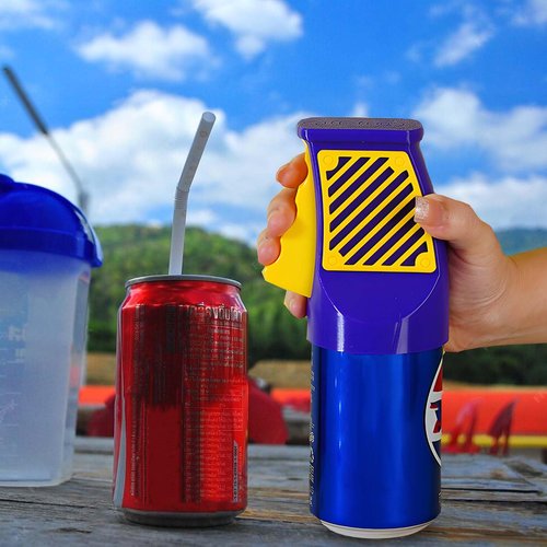3D Printed Beverage Can Opener - Quick and Easy Tool for Beer, Soda, and Pull-Tab Cans - for Women with Long or Acrylic Nails (Blue)