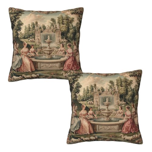 Taekifiyy French Garden Throw Pillow Covers 18x18 Inch Set of 2 Western Decorative Cushion Cases for Couch Living Room Bedroom