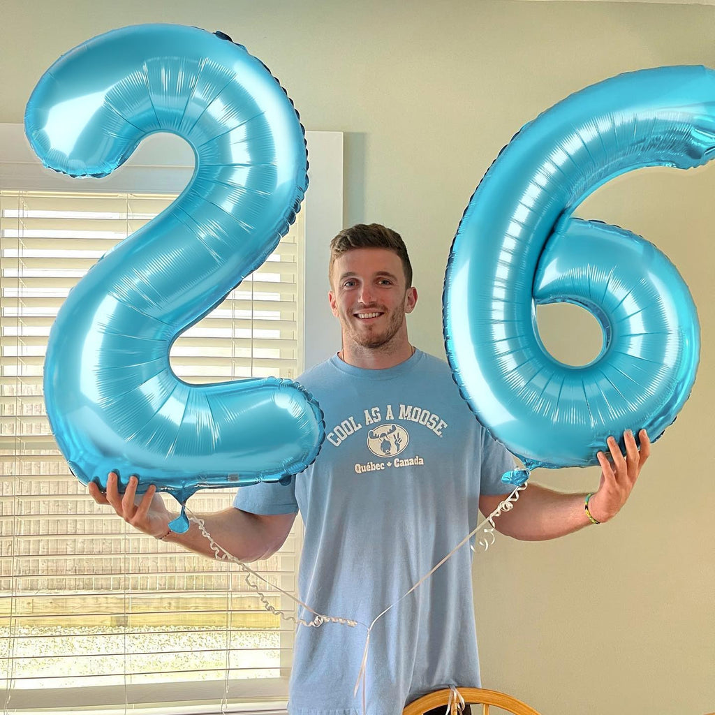 Pearlescent Blue 40-Inch Number Balloon - Perfect for Birthday Celebrations | Ideal for All Ages