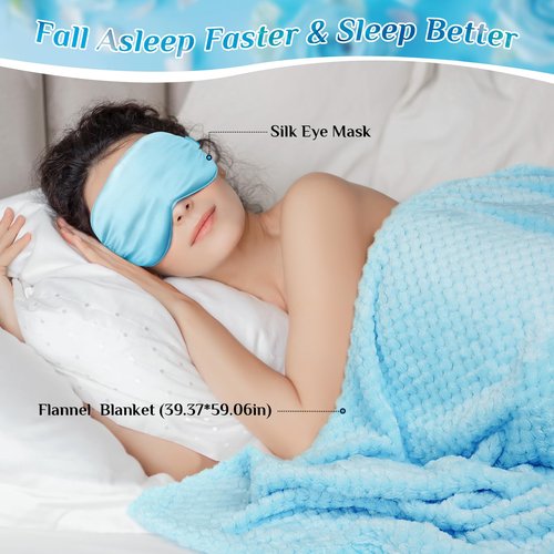 Dallfoll Birthday Gifts for Women, Self Care , Luxury Spa Gift Basket, Relaxation Bath Sets, Get Well Soon Gift with Flannel Blanket, Ladies Pamper Valentine's Day Gift for Mom, Wife
