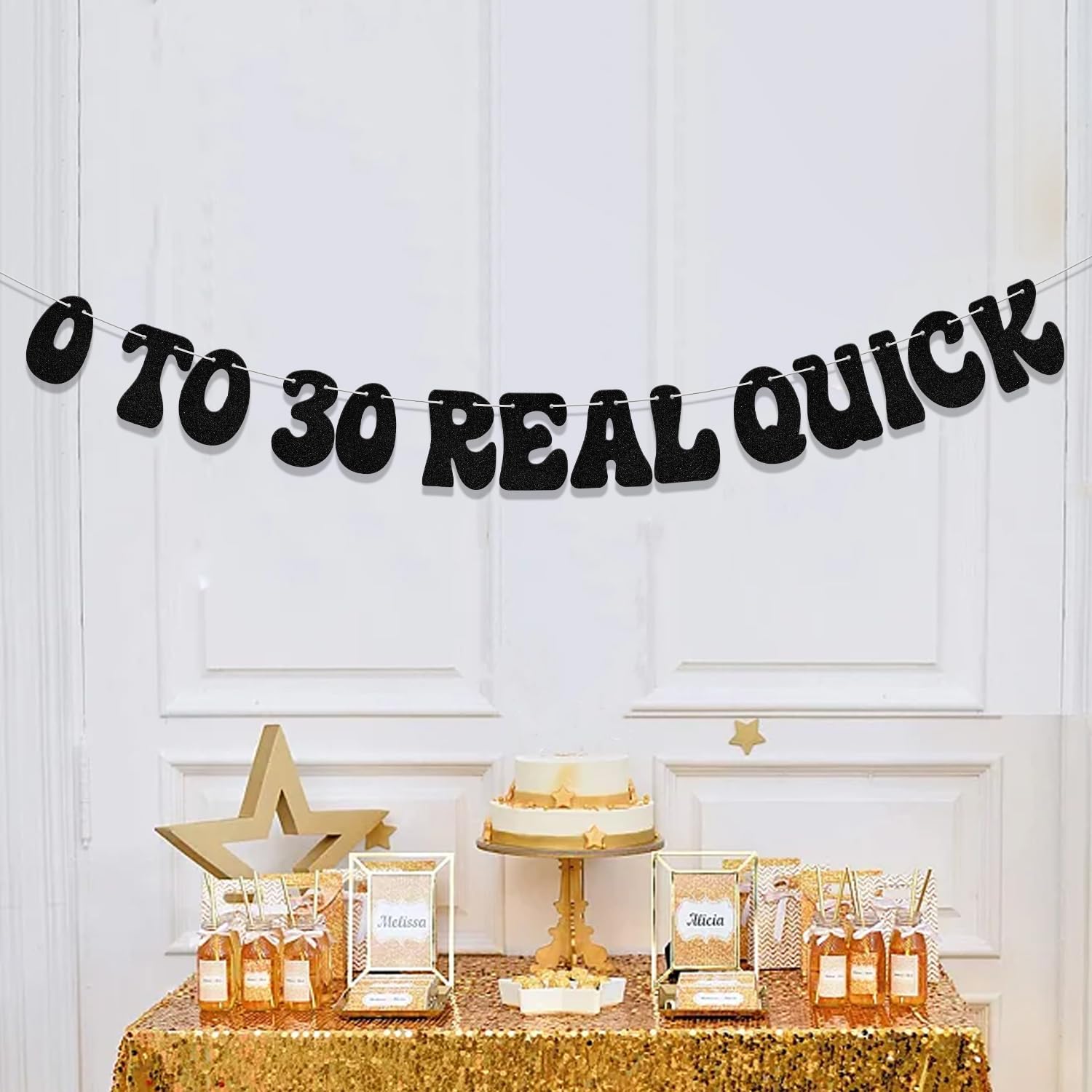 0 to 30 Real Quick Banner Here Lies My Youth Banner Cheers to 30 Years Party Decoration Funny Thirty Birthday Party Supplies Black Glitter