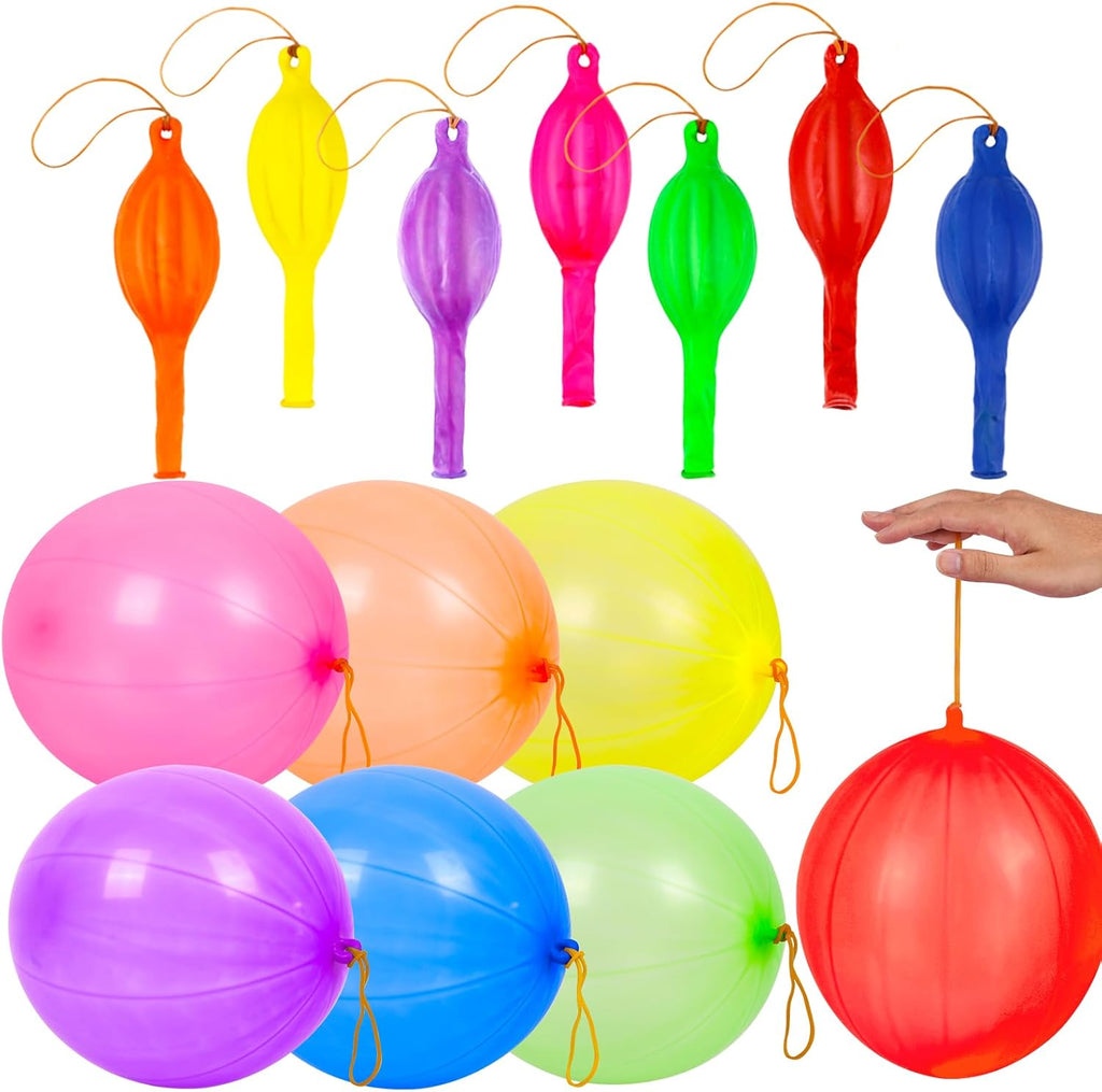 RUBFAC Punch Balloons - 36 Pcs Thickened Neon Party Favors for Kids | Exciting Outdoor Play