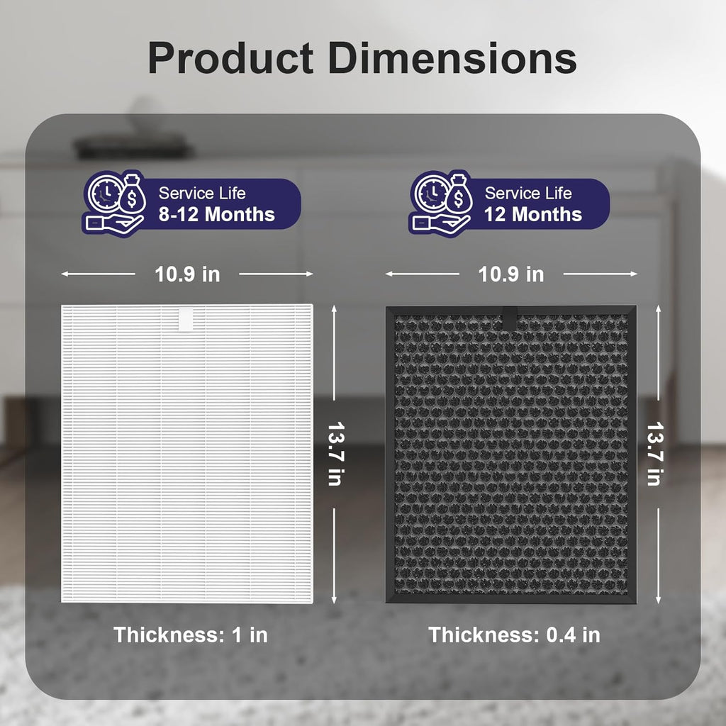 Winix Filter Q - Replacement HEPA & Carbon Filters Combo Pack for 5510/5520 Air Purifiers | 2 HEPA & 2 Carbon Filters