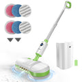 AlfaBot Cordless Electric Spin Mop, Self-Propelled Floor Cleaner with Water Spray, LED Light, Rechargeable, 2700 ft², Big Tank for Hardwood Tile Laminate