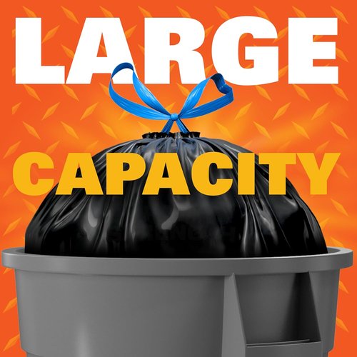 Hefty Strong Extra Large Trash Bags - 33 Gallon, Black, 48 Count for Heavy-Duty Use