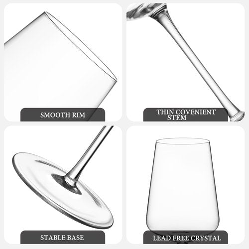 CnSneg Red Wine Glasses Set of 2, Crystal Wine Glasses 13.5OZ, Hand Blown Premium White Wine Glass, Unique Wedding Gift