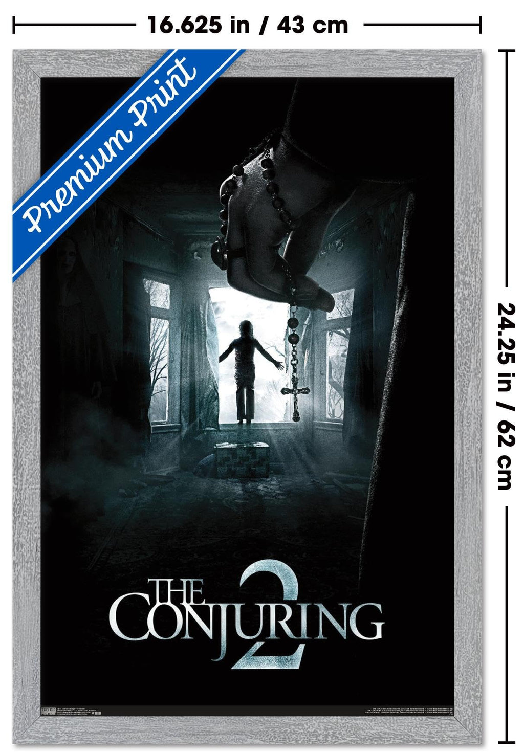 The Conjuring 2 - One Sheet Wall Poster, 22.4L" x 14.7W", Gray Framed Version