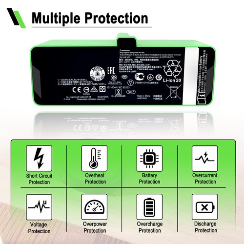 3300mAh 48Wh 1800LI Replacement Li-ion Battery Compatible with iRobot Roomba 531 532 535 550 552 560 570 595 614 620 640 652 660 670 680 760 761 780 790 801 860 880 890 960 966 980 4376392 14.4V