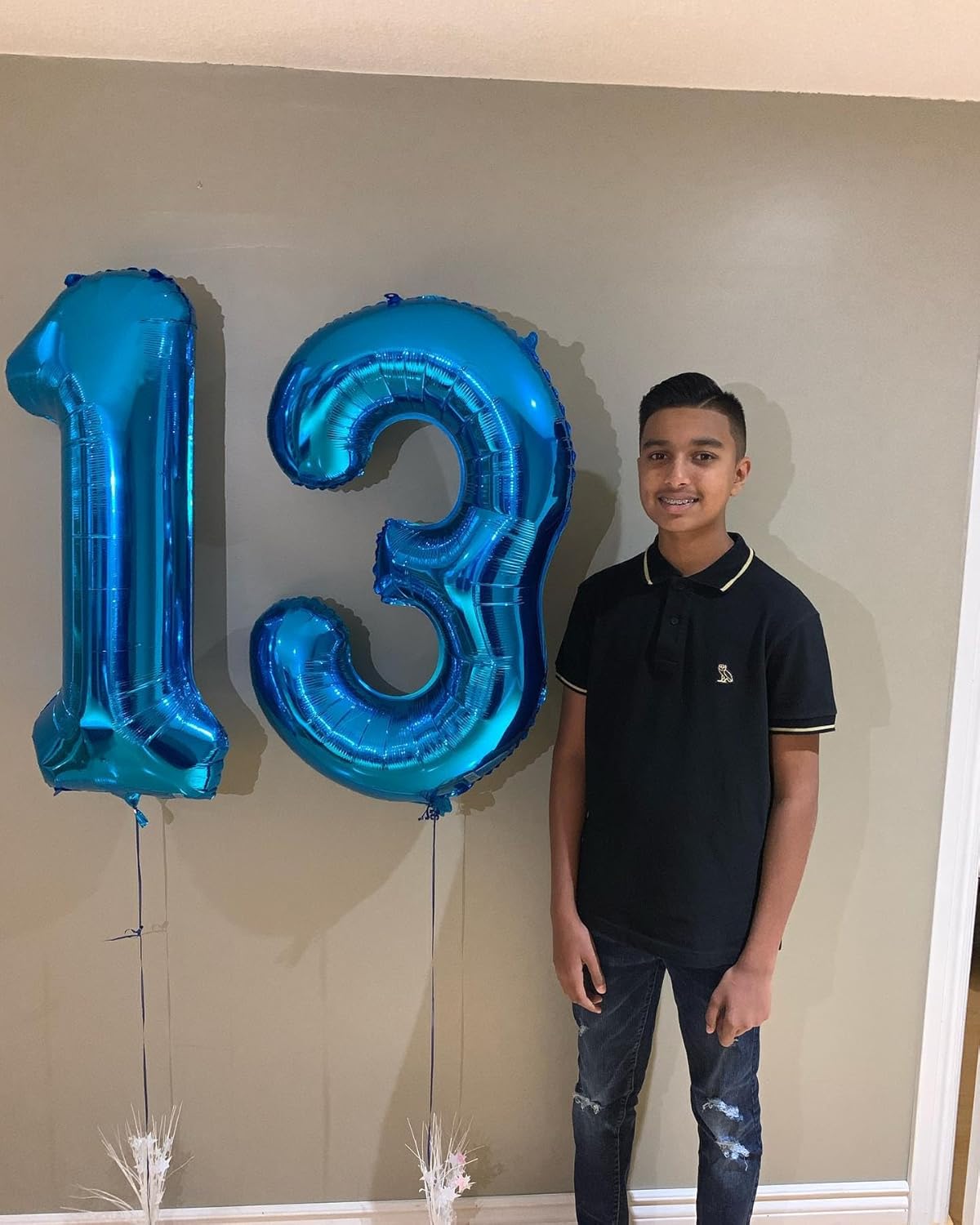 Number 13 Balloon - Navy Blue 40-Inch Birthday Decoration for 13-Year-Olds | Perfect Party Supplies