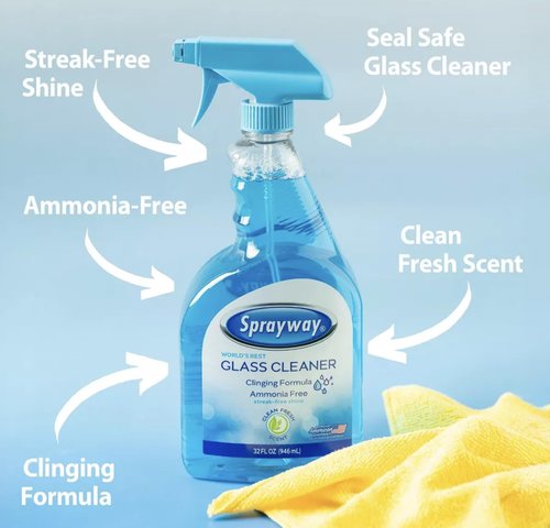 Sprayway Glass Cleaner Liquid Spray, 32oz, Pack of 6 | Ammonia-Free, Streakless, Foaming Action | Recyclable Bottle, Fresh Fragrance | Removes Fingerprints, Dust, Dirt, Smoke Film | All Glass Surfaces