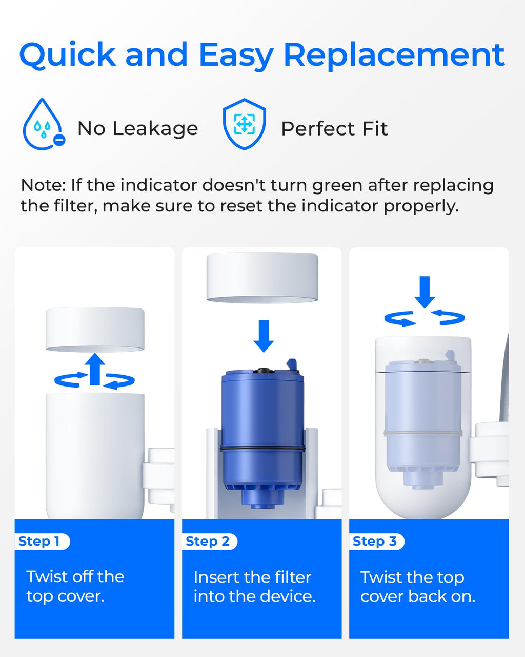 Waterdrop Faucet Water Filter, Compatible with All PUR® Water Filter Replacement for PUR® PLUS RF9999® Faucet Water Filter, NSF 42 Certified, 18-Month, 1800-Gallon, 6 Pack