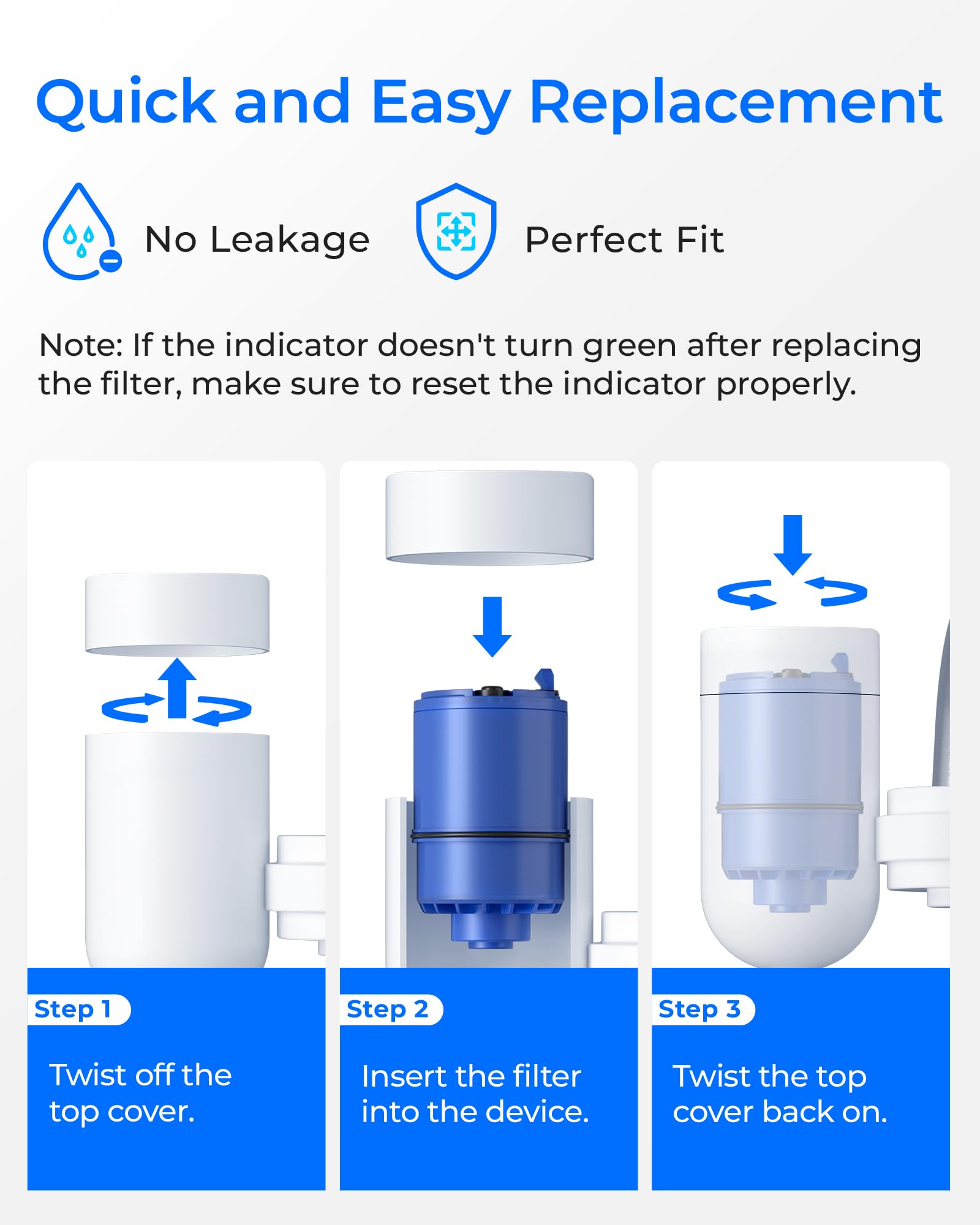 Waterdrop Faucet Water Filter, Compatible with All PUR® Water Filter Replacement for PUR® PLUS RF9999® Faucet Water Filter, NSF 42 Certified, 18-Month, 1800-Gallon, 6 Pack