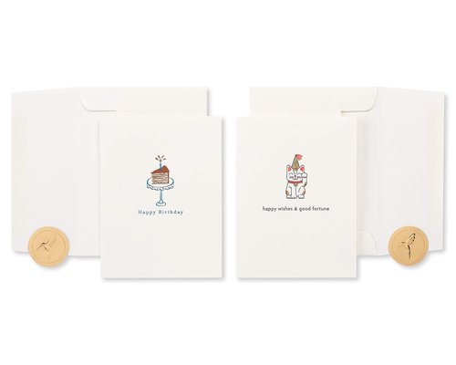 Papyrus Birthday Cards, Cat and Cake (2-Count)