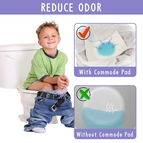 REFLYAWAY 50 Packs Super Absorbent Urine Pads Portable Child Used with Travel Potty Bags Disposable Liners for Toddlers, Toilet Seat for Kids Pee Training