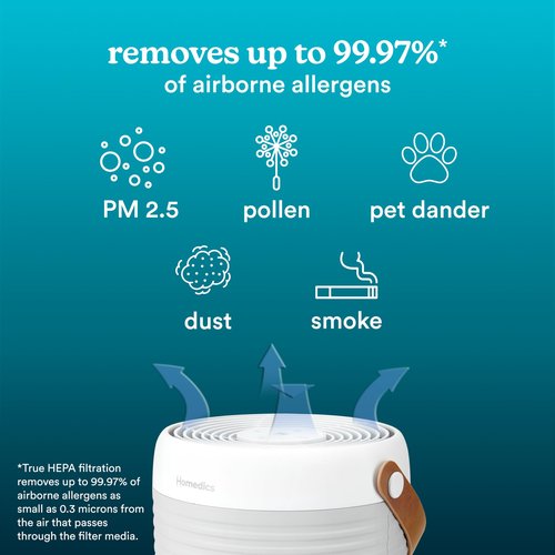 Homedics 3-in-1 True HEPA Replacement Filter, Air Purifier Filter, Activated Carbon Filter, Dust Remover, Air Cleaner, Remove Household Odors, Remove Pet Odors