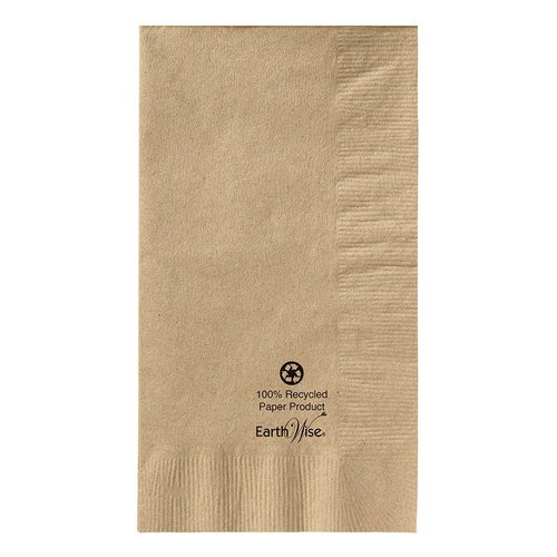 Hoffmaster 180430 Earth Wise Kraft Dinner Napkin, 2 Ply, 1/8 Fold, 17" Length x 15" Width, Natural (Packs of 1000)