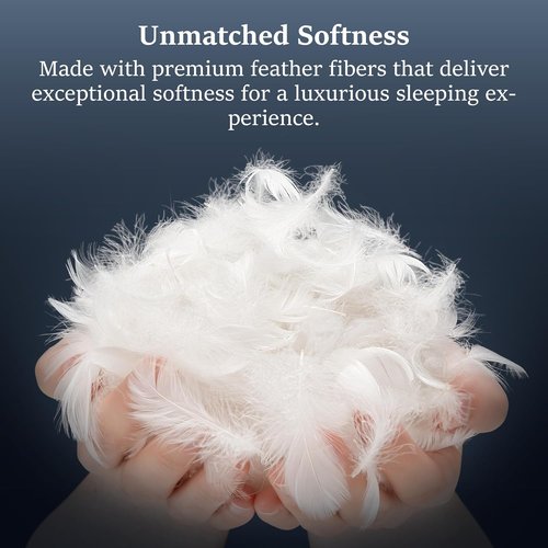 COZSINOOR Goose Down Feather Pillows - Queen Size Hotel Bed Pillows, Soft 600 TC Cotton Cover, Set of 2 for All Sleep Positions